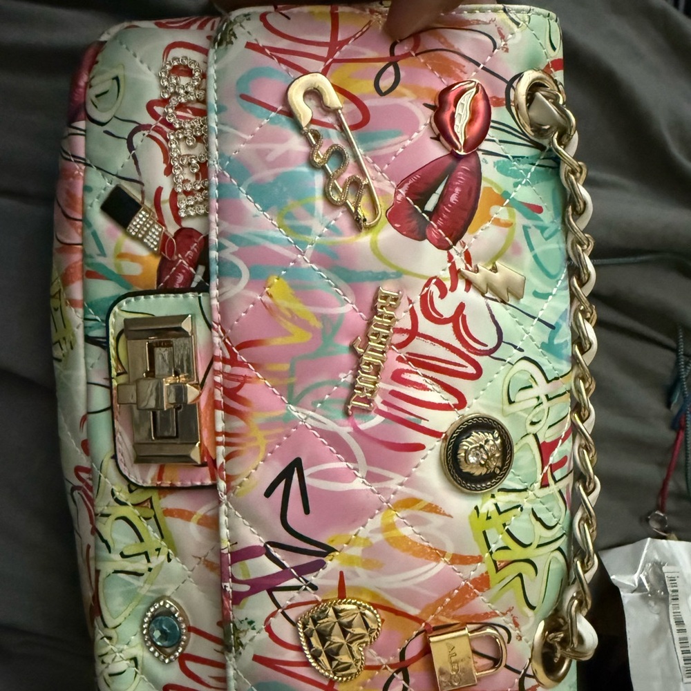 Aldo Multicolor Crossbody Bag with Gold Accents